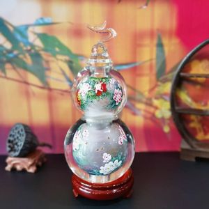 新品匠心独韵内画葫芦桌面摆件玄关博物架子电视柜装饰艺术品牡丹