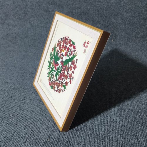 皮影摆台摆件陕西西安皮影戏装饰画吉祥花鸟仿实木送友人小礼品