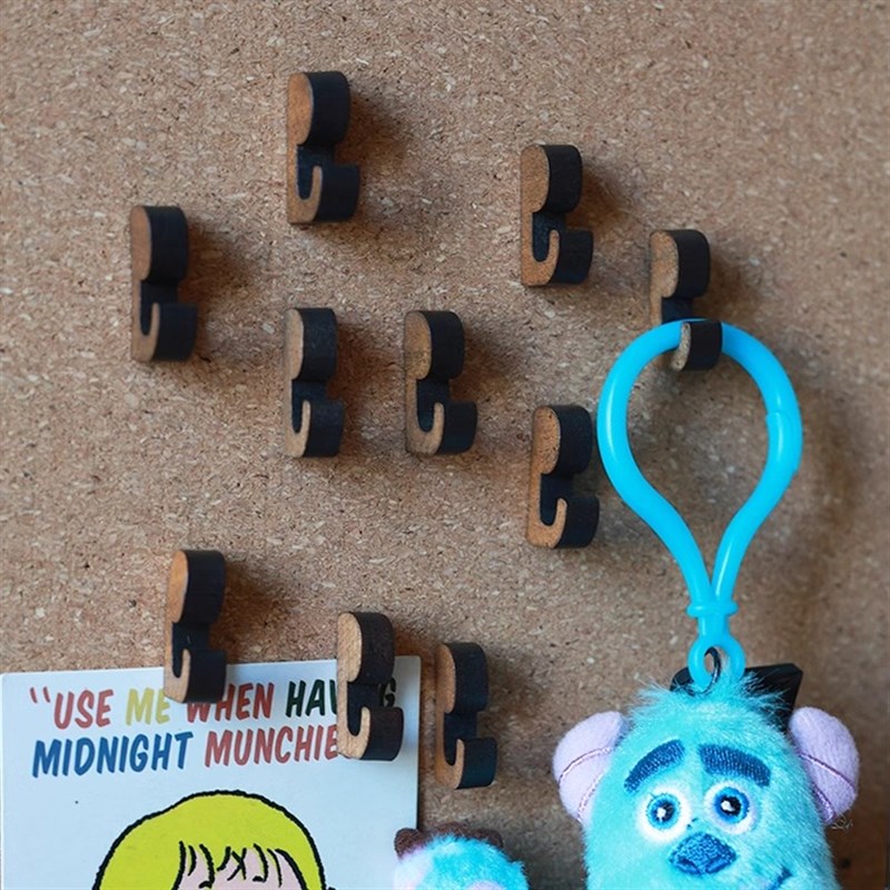 20个木质挂钩图钉复古色实木按钉软木板毛毡板照片墙挂项链钉子