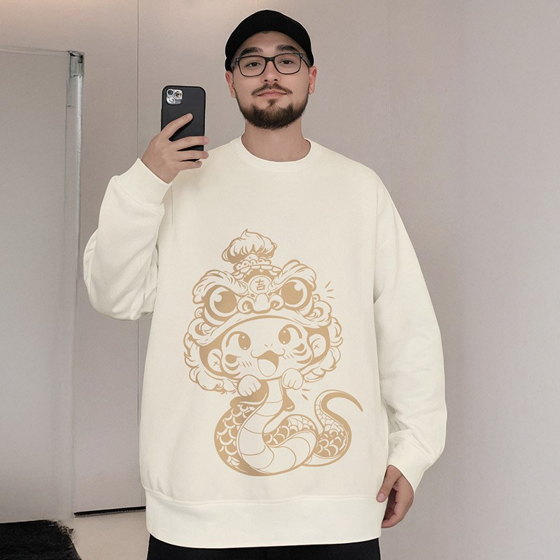 新春卫衣男士本命年蛇年加绒红色圆领秋冬款过年新年衣服卫衣外套