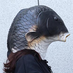 佛祖头套绿鱼搞笑面具动物头套沙雕搞笑黑人鱼怪全脸万圣节整人恶