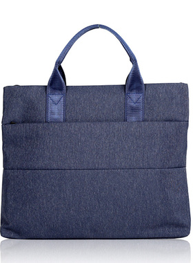 A4加厚帆布e会议资料袋商务男士公文包拉链多层手提文件袋定制log