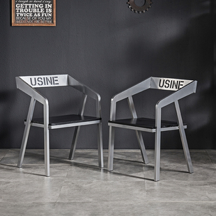 工业风铁艺椅子实木餐椅休闲靠背椅咖啡厅音乐酒吧餐厅小酒馆桌椅