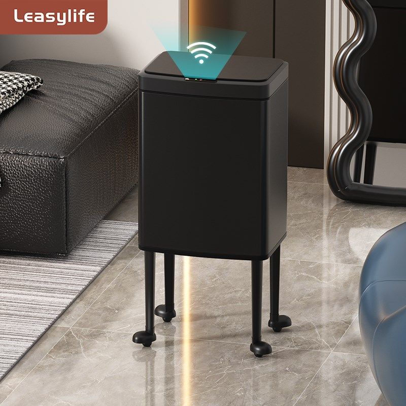 厨房智能感应垃圾桶高个子免弯腰高脚带轮不锈钢大容量高颜值家用