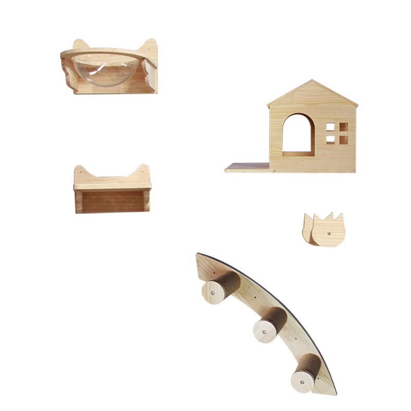 猫爬架墙壁式实木挂墙猫窝猫树一体猫架太空舱不占地壁挂猫咪爬聚