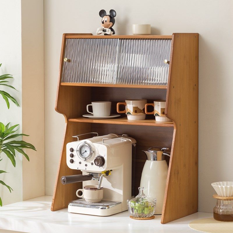 杯子收纳置物架桌面餐边咖啡机水壶置物柜子N多层防尘水杯茶具杯