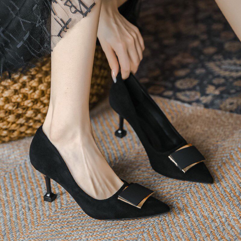 黑色小码3132k33高跟鞋女法式小跟鞋3公分低跟鞋春秋新款细跟单鞋