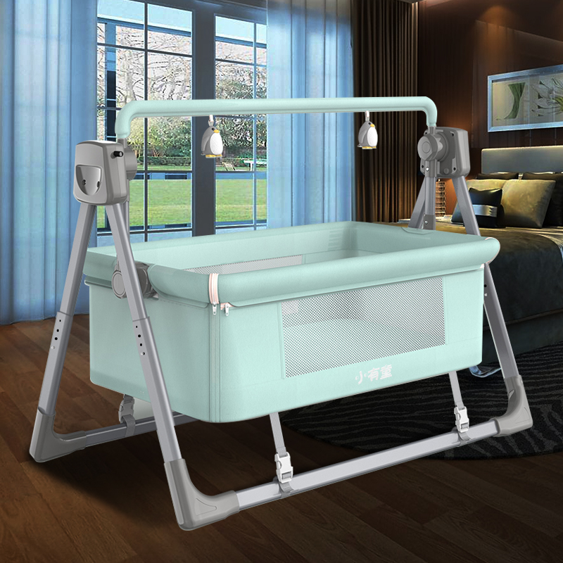 婴儿电动摇篮床哄娃神器安抚刚出生小宝宝儿童自动智能摇摇床睡蓝