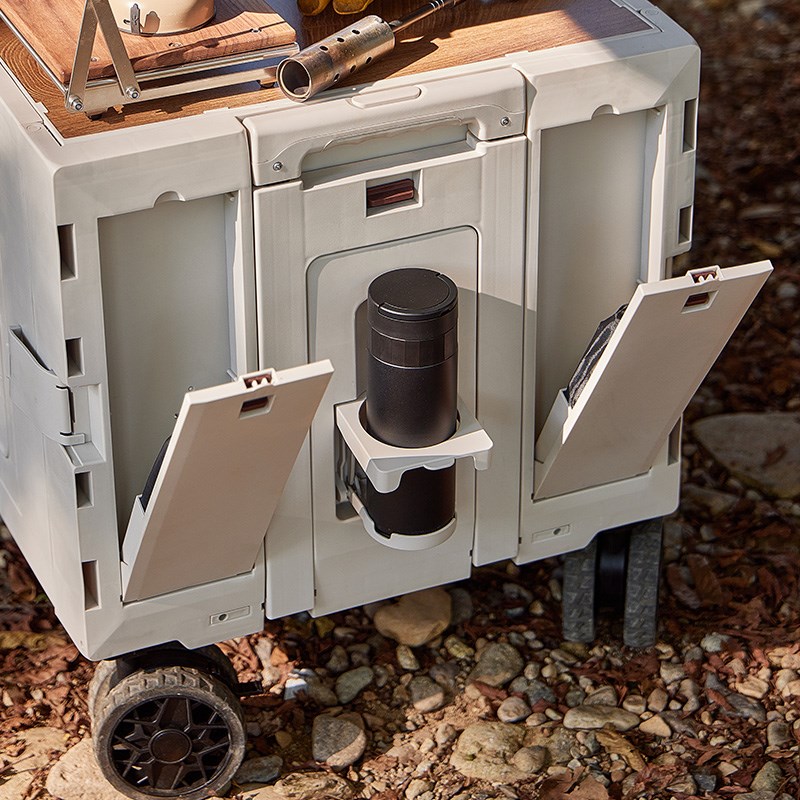 户外免安装露营可折叠拉杆推车营地拖车超大野餐野营夜市摆摊小车