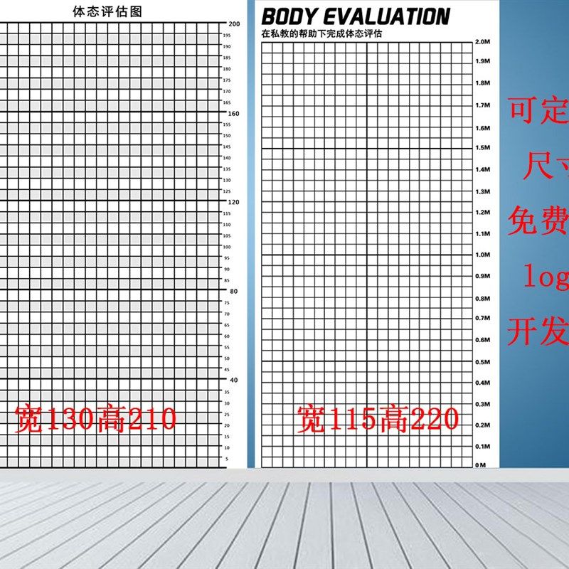 体态评估图健身房体测表瑜伽私教身体形体测评脊椎修复墙壁画装饰