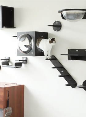 壁挂太空舱猫爬架墙壁式跳台黑色猫爬墙不占地客厅阳台猫墙猫窝