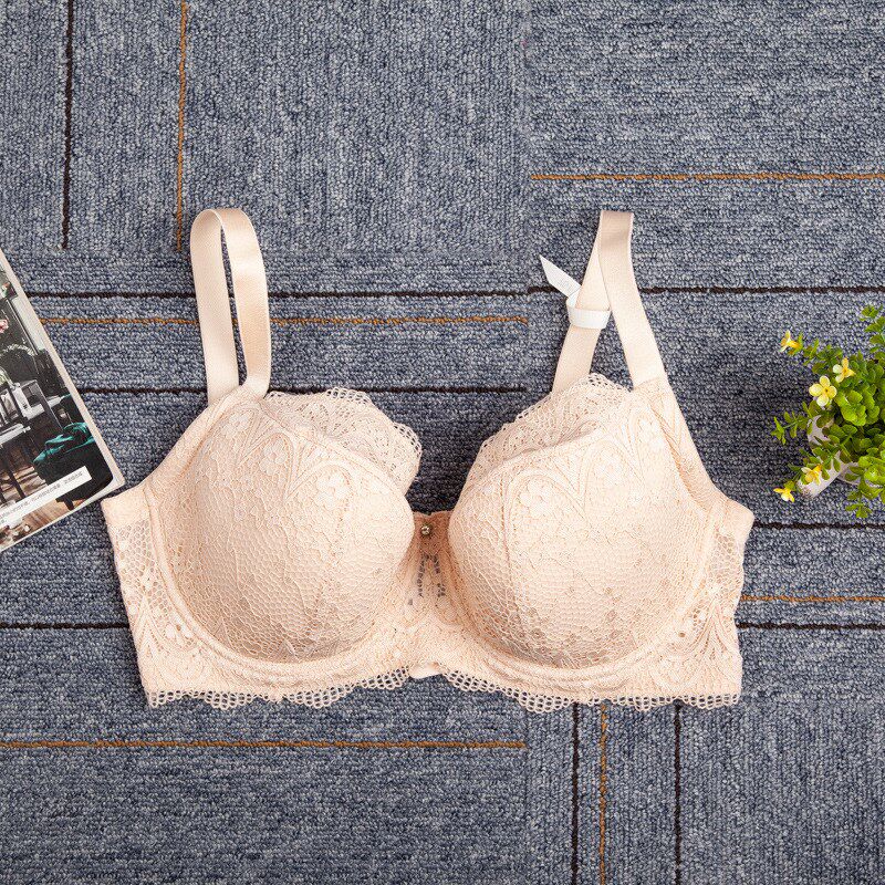 65F 70H女聚拢全罩杯薄款文胸大胸显小防下垂大码蕾丝内衣有钢圈