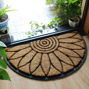 椰棕门垫半圆形门垫进门口地垫入户门厅玄关去尘T蹭土脚垫防滑垫