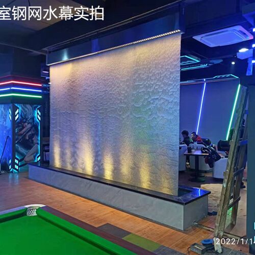 金属网水幕帘瀑h布流水屏风庭院钢网水帘大型室内隔断墙不锈钢流