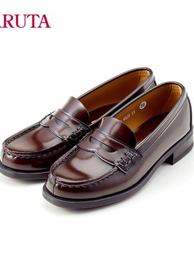 Haruta4505女鞋日系新款中跟粗跟单鞋子女学生百搭乐福鞋jk制服鞋