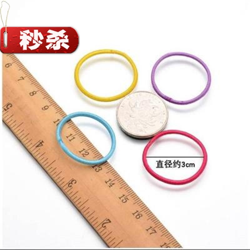 韩i版100根儿童头绳发圈v发饰女孩扎头发橡皮筋彩色发绳不伤发头