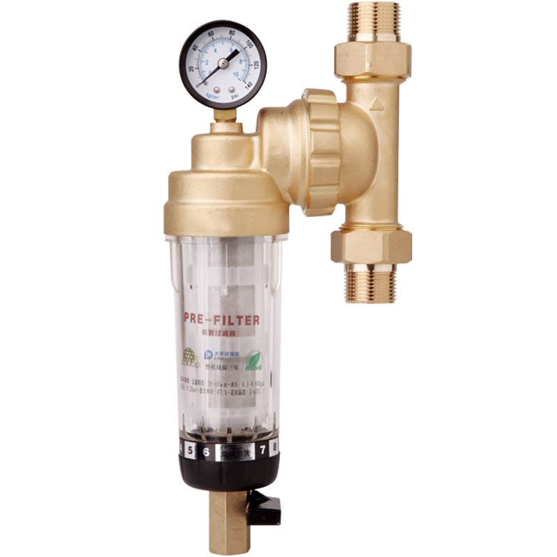 铜万向型安装前置过滤器反冲洗家用自来水管立式入户进水口过滤器