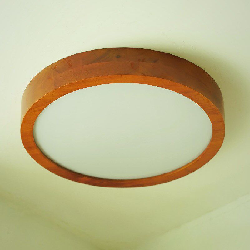 全光谱法式复古卧室灯奶油中古护眼美式主卧灯圆形实木中式吸顶灯