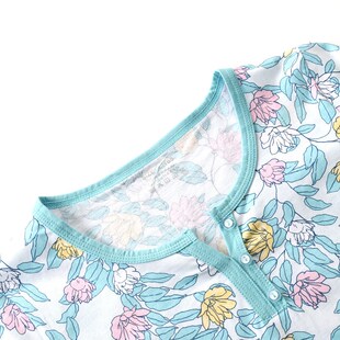 中老年人全棉妈妈宽松汗衫 加肥加大码 夏薄款 女士纯棉套头七分短袖