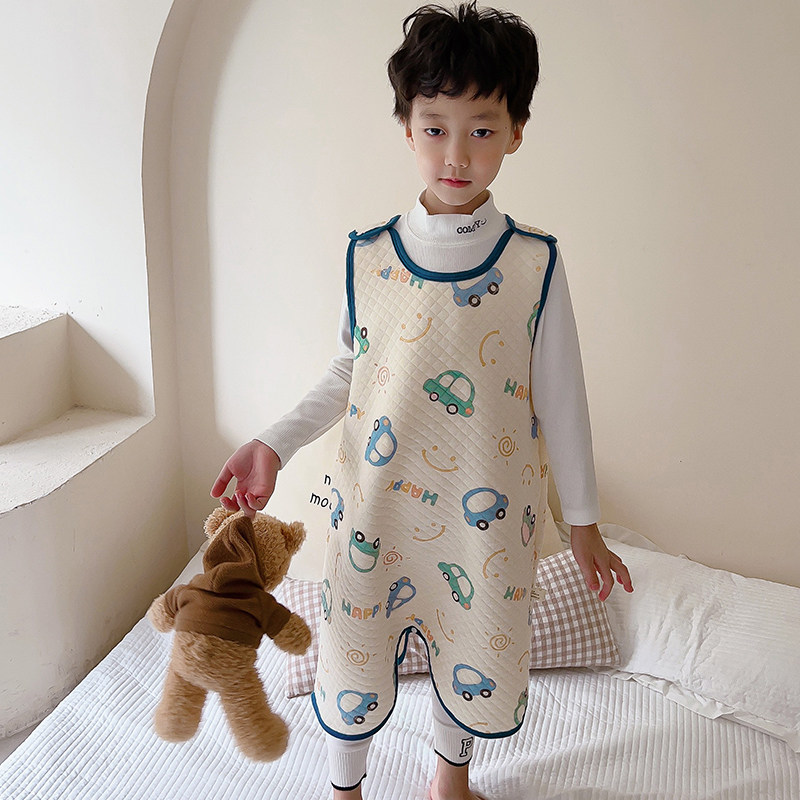 儿童睡袋秋冬纯棉婴儿宝宝春秋连体睡衣男童女孩中大童防踢被无袖