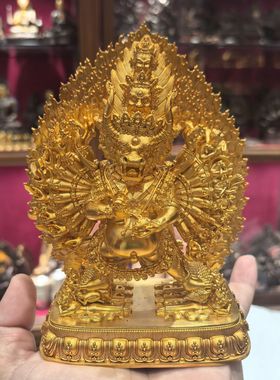 大威德/大威德金刚/独雄/独勇大威德/15cm金铜佛像梵天藏传摆件