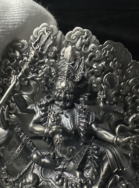 吉祥天母/班丹拉姆/拉姆/随身佛/5.5cm纯银造像慧域艺术佛堂摆件