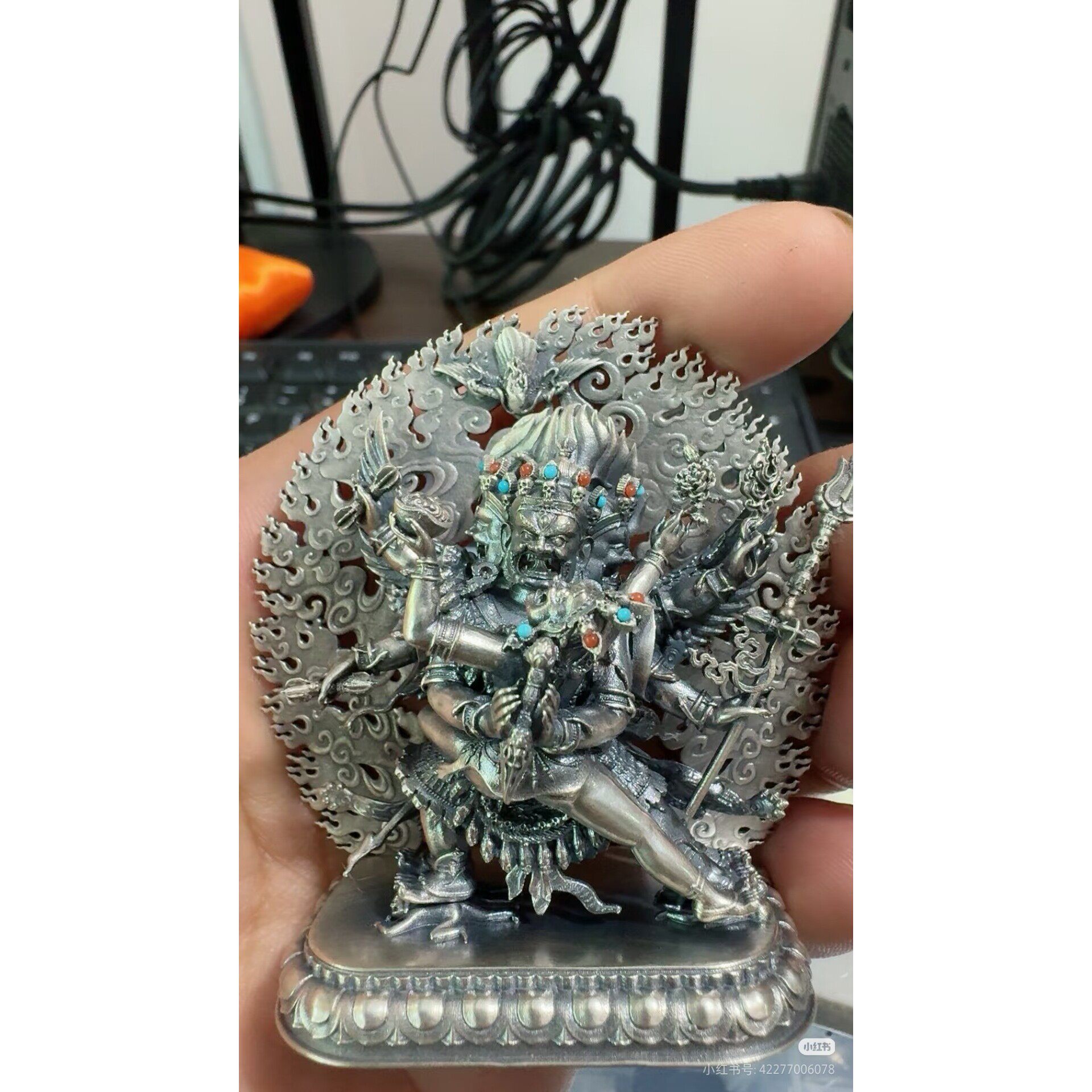 普巴金刚/普巴/金刚橛/橛金刚5.5cm银佛像梵天藏传佛堂供奉
