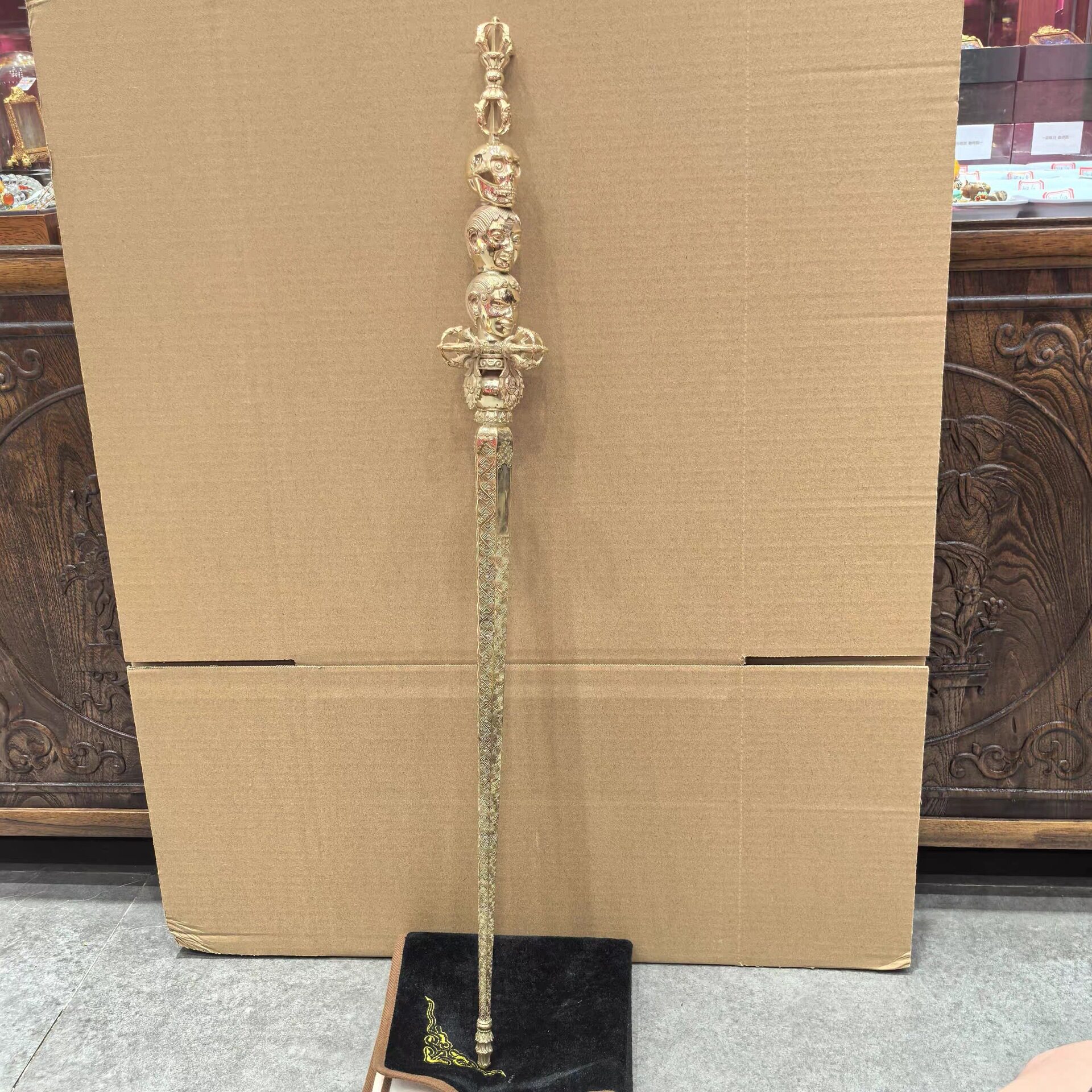 空行母/喀章嘎/空行母法杖/莲花生大师法杖/莲师法杖/法杖/80cm