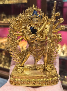 胜乐金刚/上乐金刚/德穆钦格/12cm金铜佛像梵天藏传佛堂供奉摆件