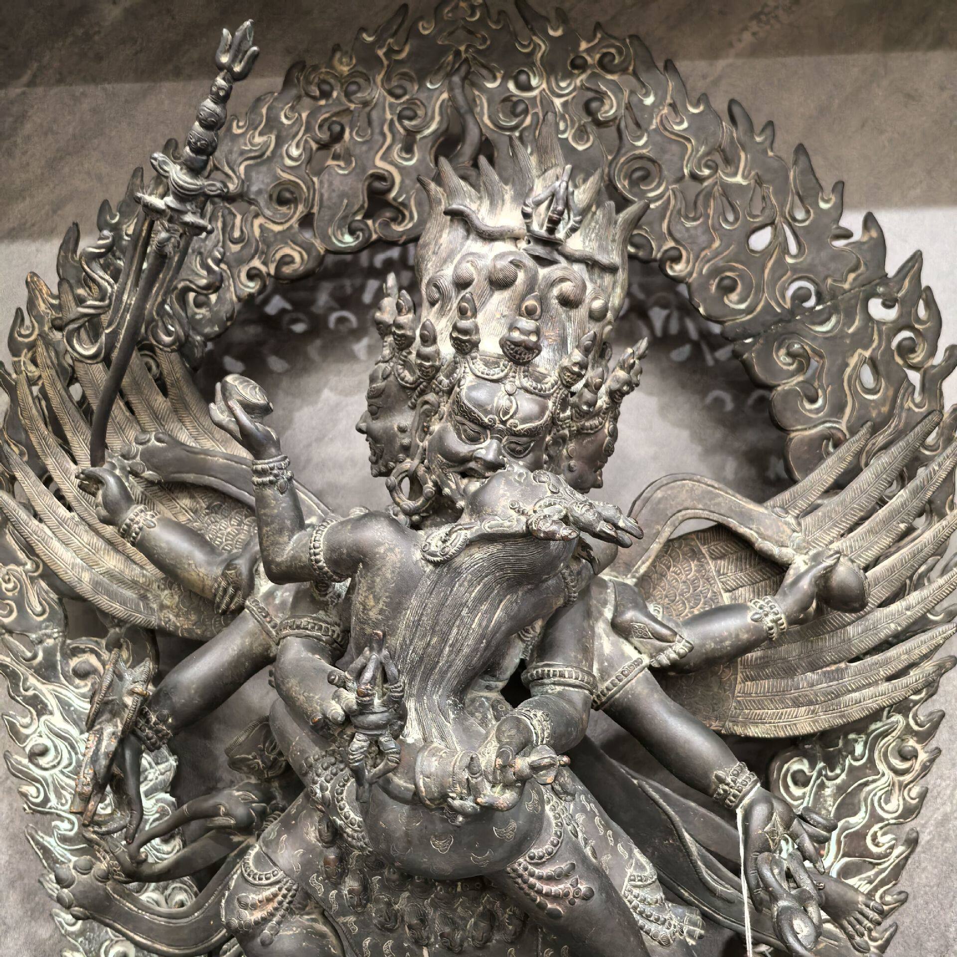 黑鲁嘎/嘿噜嘎/黑如迦/Heruka/56cm尼泊尔纯手工佛像