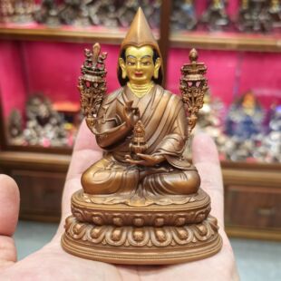 宗喀巴/持寿瓶宗喀巴/阿卡巴/萨巴扎巴/洛桑扎巴/10cm紫铜佛像