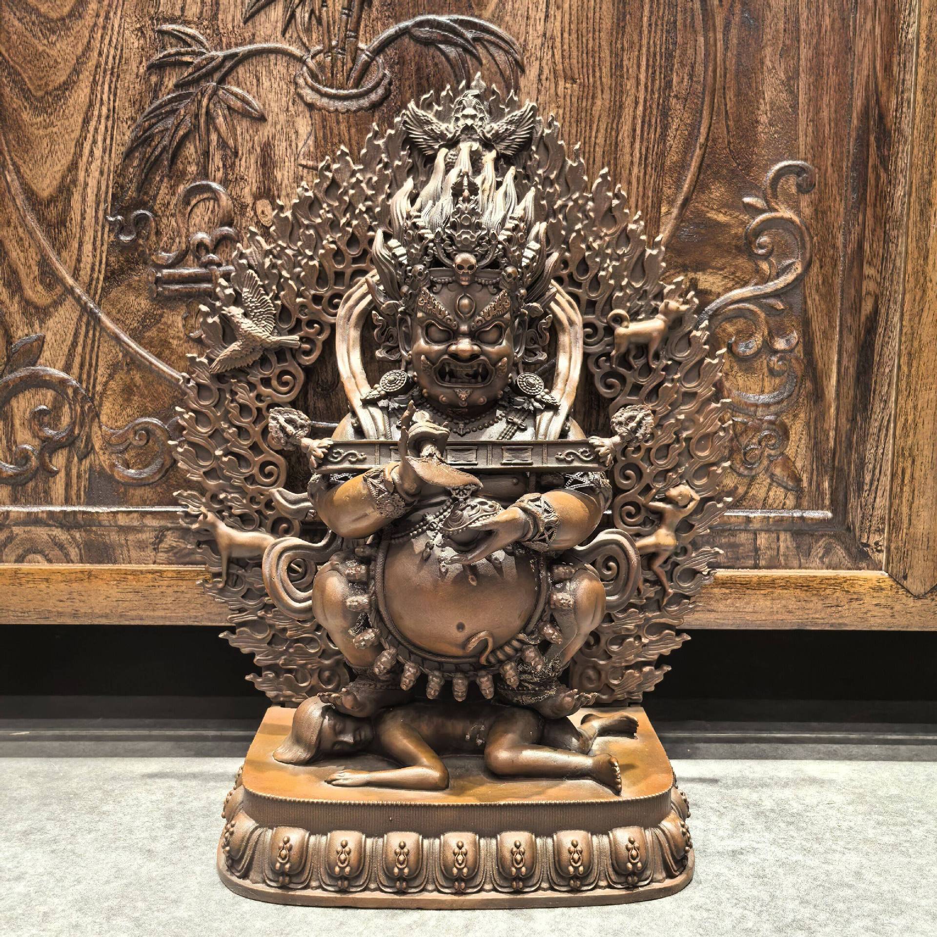 宝帐怙主/红棒玛哈嘎拉/大黑天/玛哈嘎拉/34cm紫铜萨迦派佛像