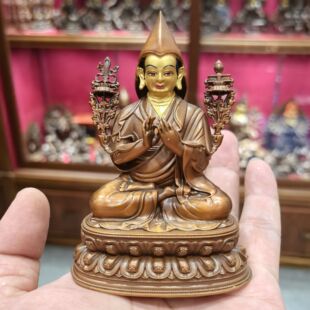 宗喀巴/阿卡巴/阿卡巴大师/萨巴/萨巴扎巴/洛桑扎巴/10cm紫铜佛像