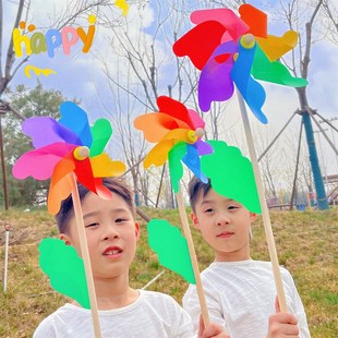 饰品 彩色风车野餐拍照道具幼儿园春游氛围海边户外露营宝宝生日装