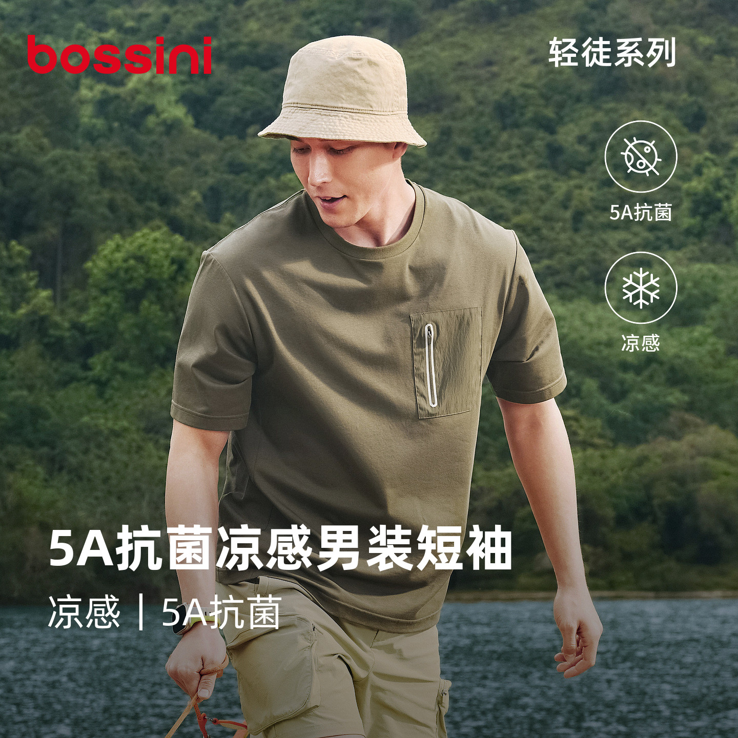 堡狮龙索罗娜凉感抗菌男运动T恤										