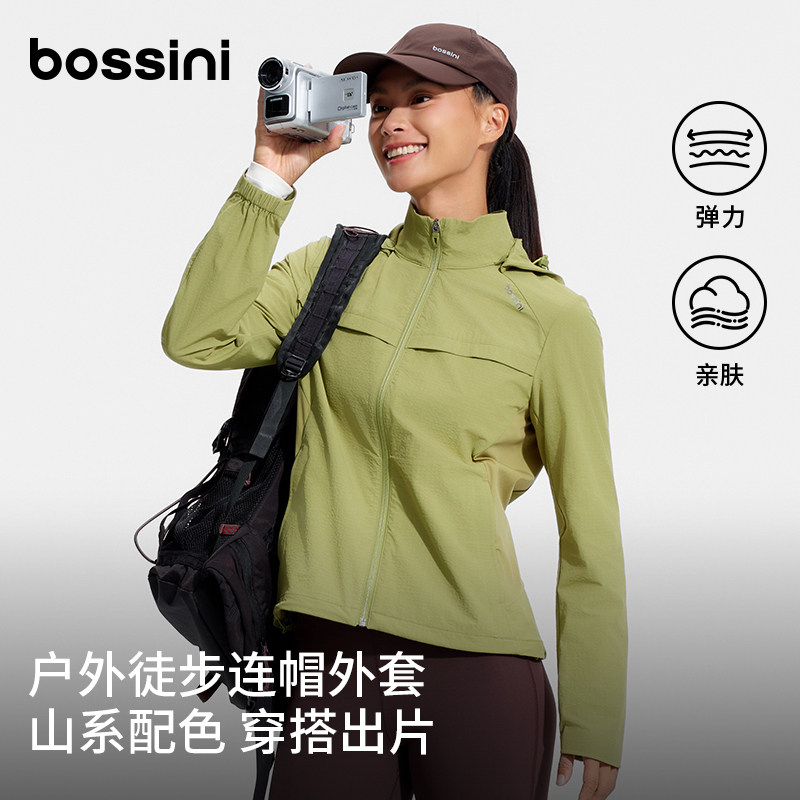 堡狮龙女款防风连帽户外运动外套图片