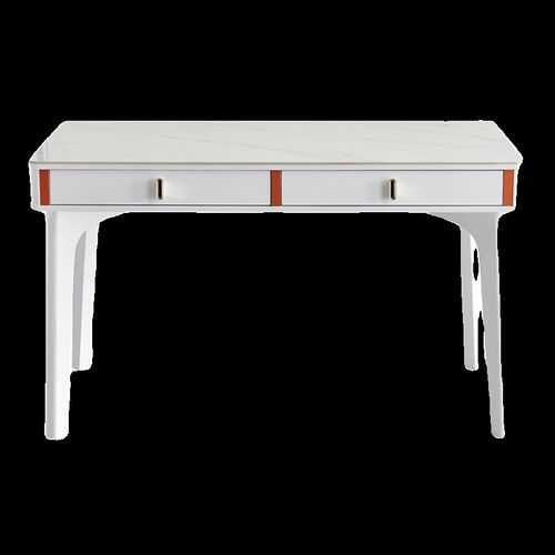 简约实木岩板餐桌椅组合带储物抽屉家用长方形奶油风吃饭桌子