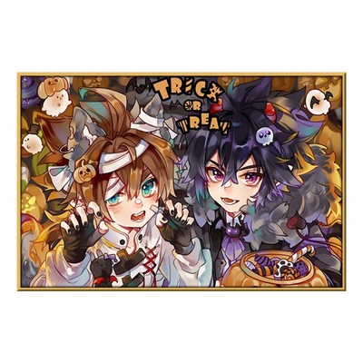 凹凸世界数字油画diy填色画全家福卡通动漫手工定制油彩画装饰画