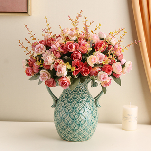 复古欧美式 饰品 花瓶摆件客厅电视酒柜高档插花玫瑰花器餐桌边柜装