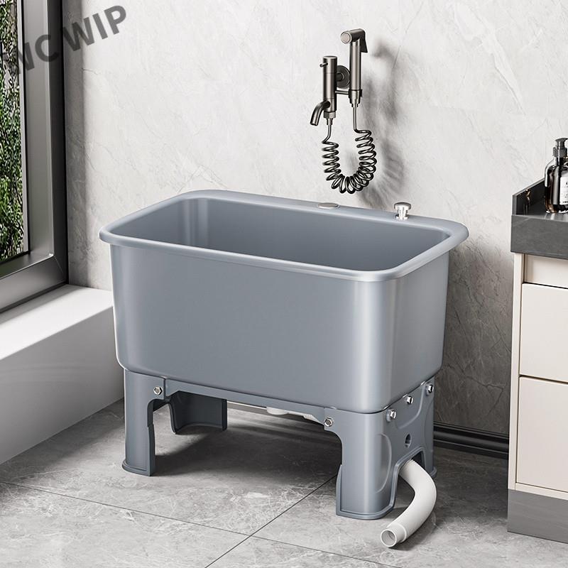 家用拖把池阳台高脚洗拖布地盆卫生间墩布拖布l3y