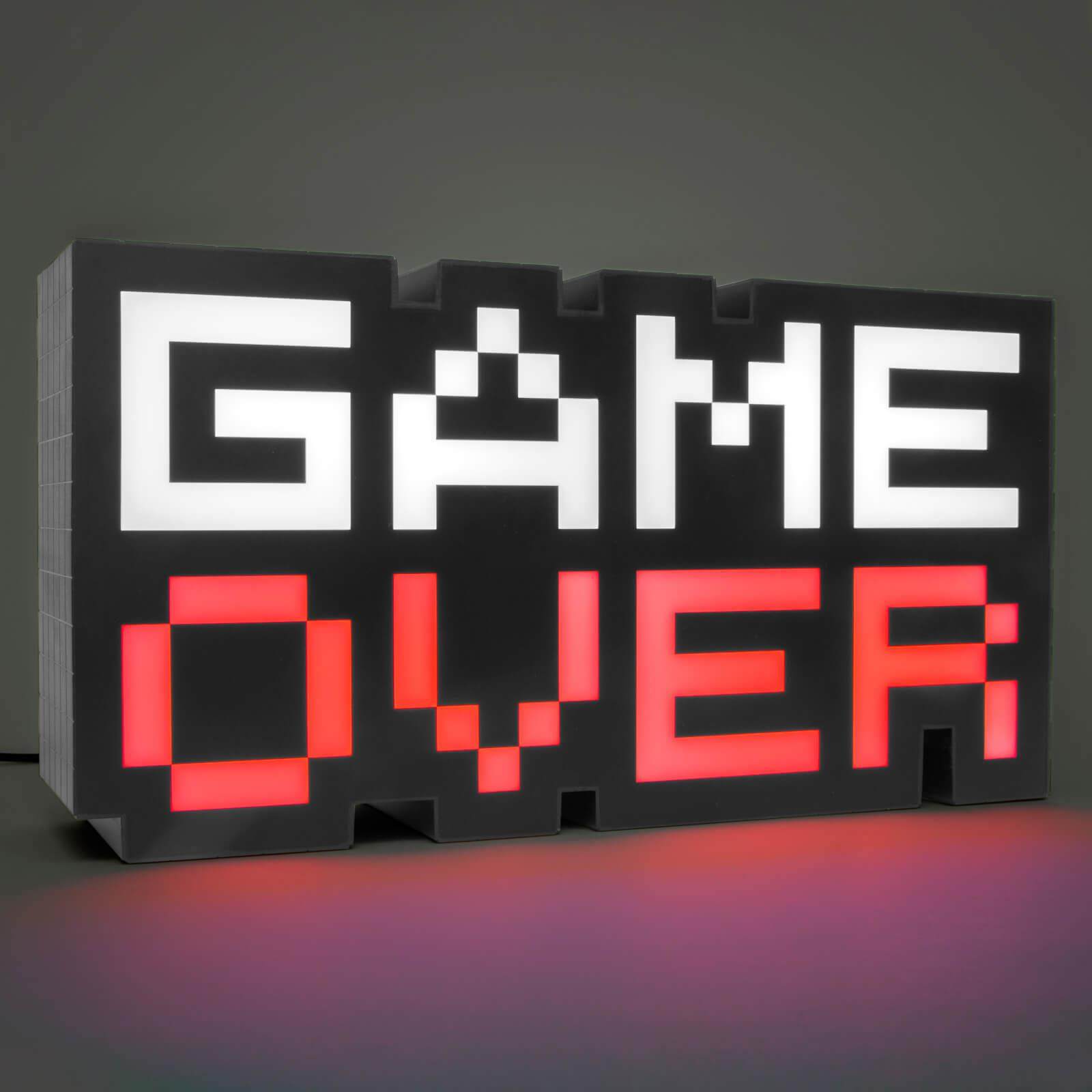 电玩发声游戏图标灯七彩小夜灯GAMEOVER字样LED灯USB发光字灯
