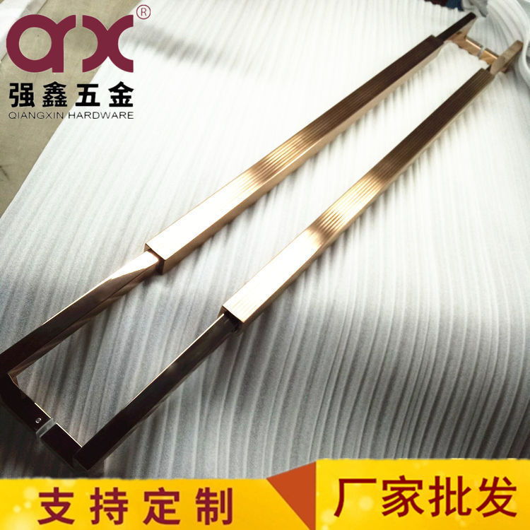 欧式不锈钢加厚玫瑰金长拉手