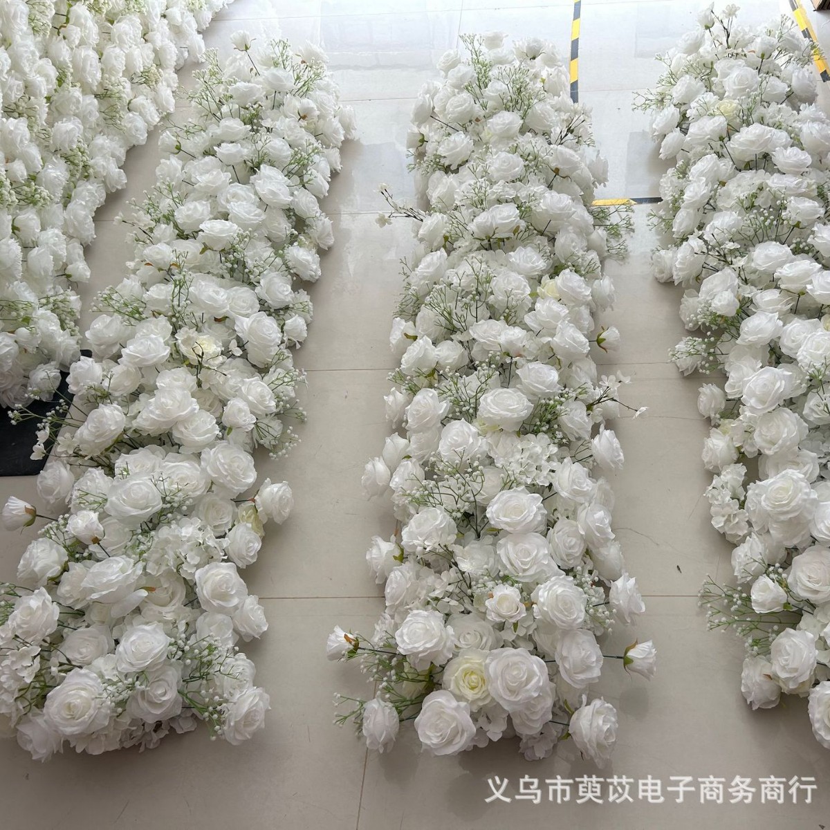 仿真玫瑰花排地排婚庆餐桌会议桌摆放花艺婚礼拱门背景架装饰花排