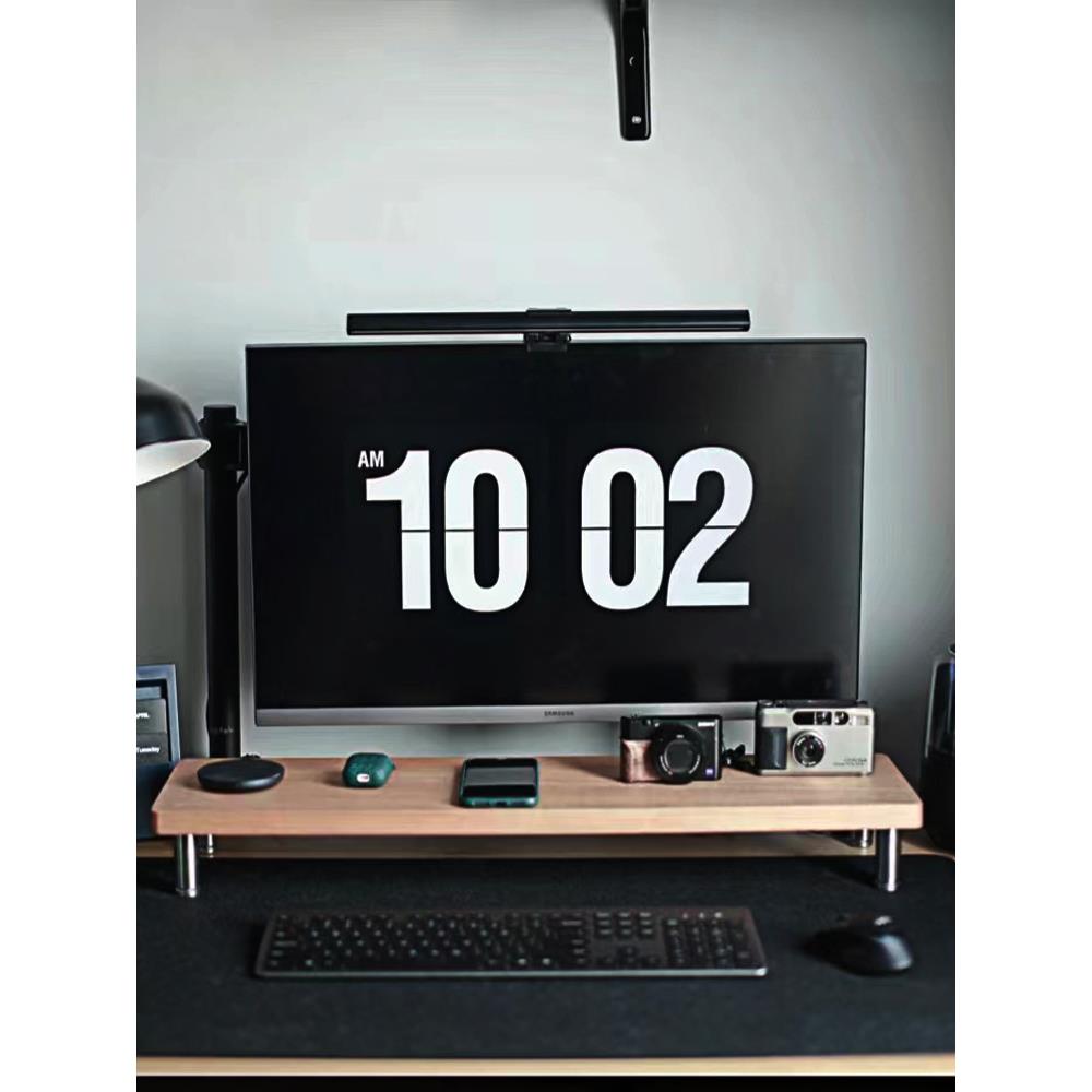 实木电脑显示器架液晶电视架子办公室桌面键盘收纳置新品