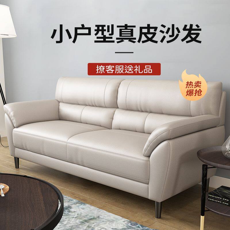 北欧简约头层牛皮小户型沙发