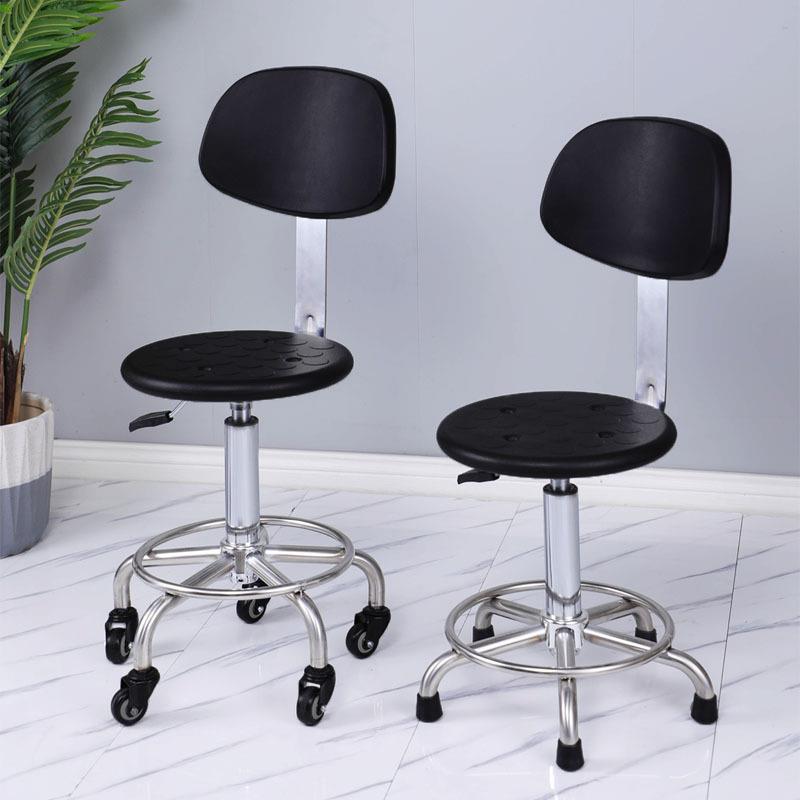不锈钢凳子带靠背实验室转椅高脚工厂车间流水线工作圆凳升降椅子