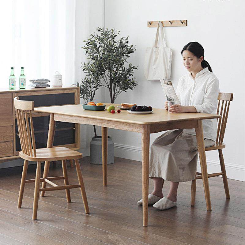 北欧白蜡木餐桌椅组合家用小户型1桌4椅餐桌餐饮店长方形休闲餐台