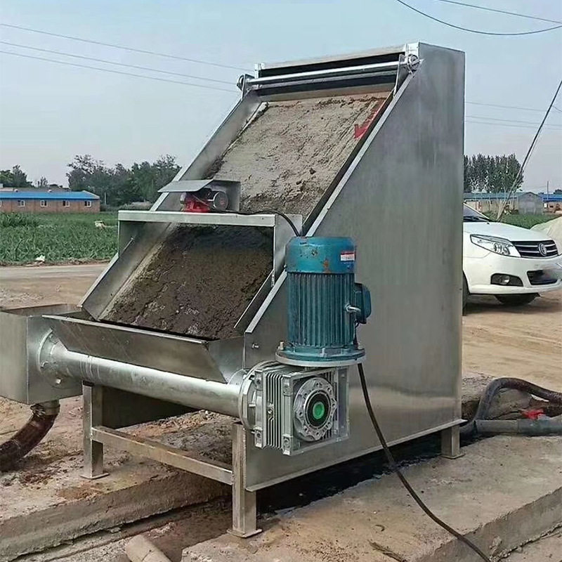 斜筛式脱水干湿分离机小型斜筛式固液分离机养殖场猪粪牛粪处理
