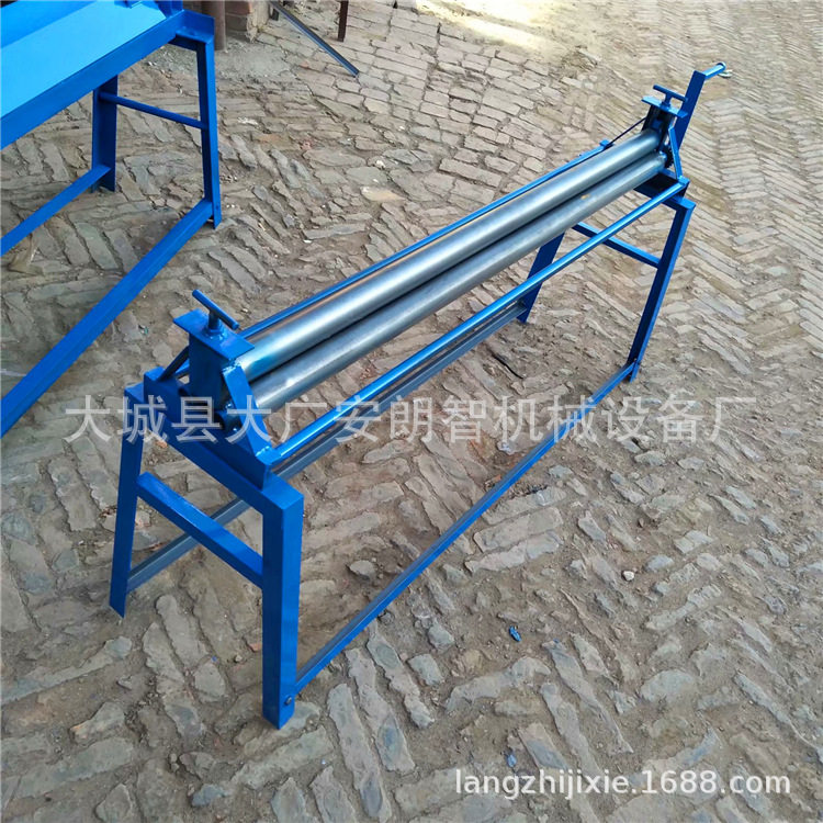 手动三辊铁皮保温卷圆压边机