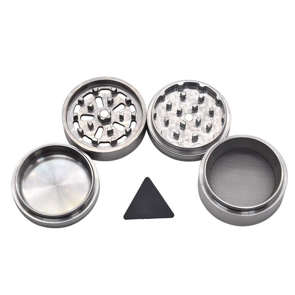 新款四层不锈钢磨烟器研磨器 stainless steel grinder